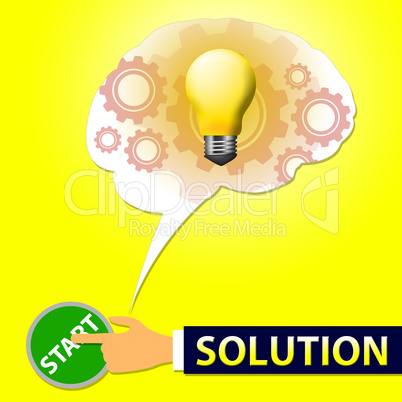 Solution Light Represents Solving Successful 3d Illustration