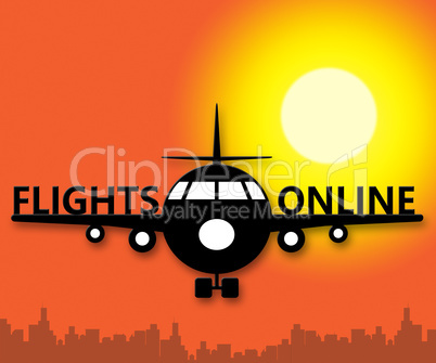 Flights Online Meaning Web Flight 3d Illustration