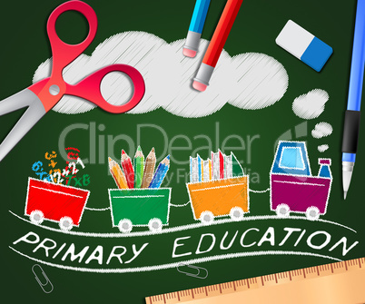 Primary Education Meaning Child Studying 3d Illustration