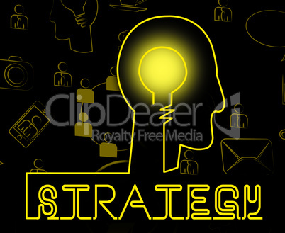 Strategy Brain Indicates Planning Commerce And Plans