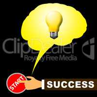 Success Light Means Successful Progress 3d Illustration