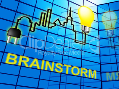 Brainstorm Lightbulb Means Dream Up 3d Illustration