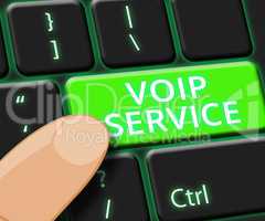 Voip Service Key Shows Internet Help 3d Illustration