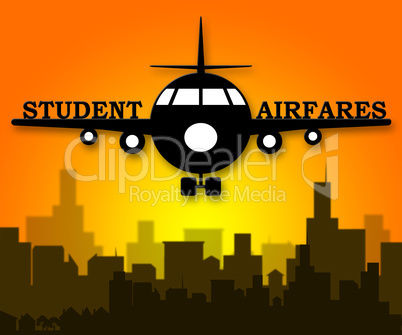 Student Airfares Indicates Jet Transportation 3d Illustration