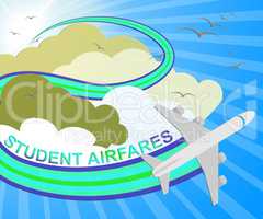Student Airfares Indicates Jet Transportation 3d Illustration