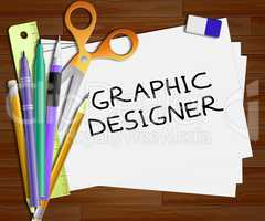 Graphic Designer Represents Designing Job 3d Illustration