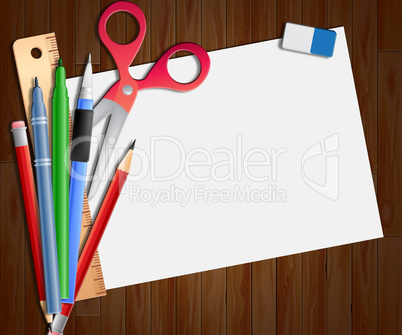 Blank Paper Shows Copyspace Notepad 3d Illustration