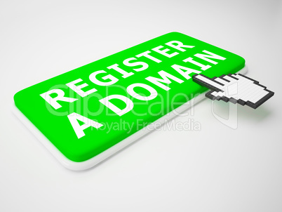 Register A Domain Indicates Sign Up 3d Rendering