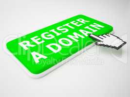 Register A Domain Indicates Sign Up 3d Rendering