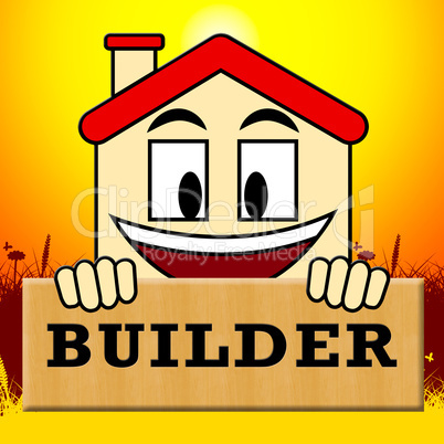 House Builders Indicates Real Estate 3d Illustration