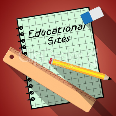Educational Sites Notebook Shows Learning Sites 3d Illustration