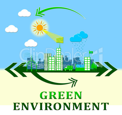 Green Environment Design Shows Ecology 3d Illustration