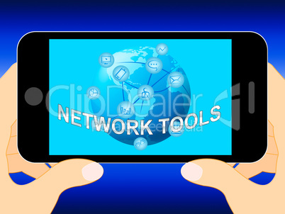 Network Tools Showing Networking Programs 3d Illustration