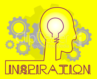 Inspiration Cogs Indicating Positive Motivate And Motivation