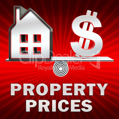 Property Prices Displays House Cost 3d Illustration
