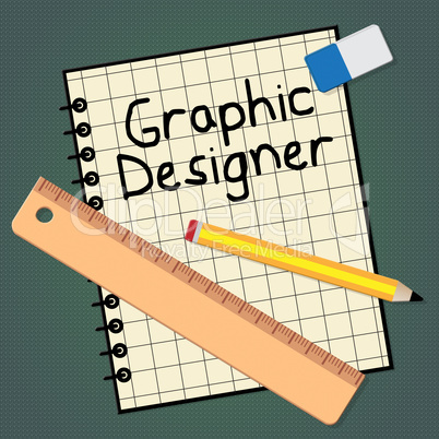 Graphic Designer Represents Designing Job 3d Illustration
