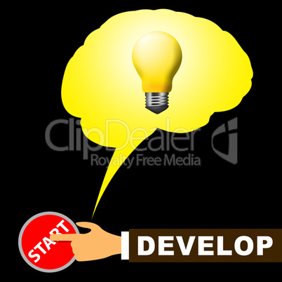Develop Light Indicates Success And Growth 3d Illustration