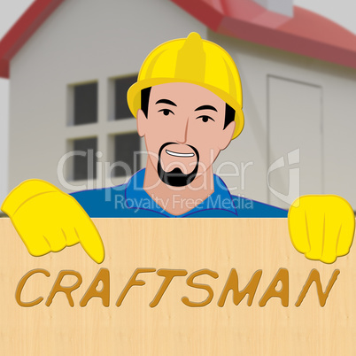 House Craftsmen Icon Means Home Handyman 3d Illustration