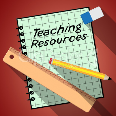 Teaching Resources Represents Classroom Materials 3d Illustratio