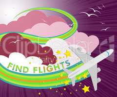 Find Flights Showing Flight Searching 3d Illustration