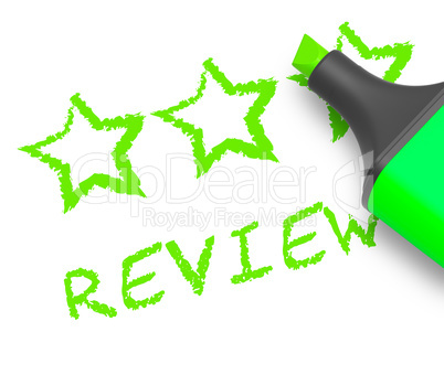Review Stars Means Feedback Report 3d Illustration