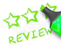 Review Stars Means Feedback Report 3d Illustration