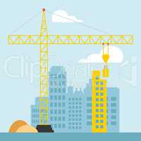 Apartment Construction Shows Building Condos 3d Illustration