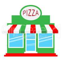 Pizza Shop Displays Pizzeria Restaurant 3d Illustration