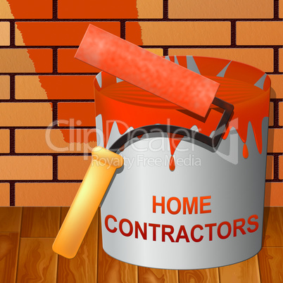 Home Contractors Showing Construction Companies 3d Illustration