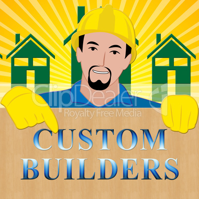 Custom Builders Showing Customized Building 3d Illustration