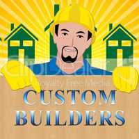 Custom Builders Showing Customized Building 3d Illustration