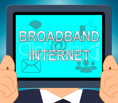 Broadband  Internet Shows Fast Speed 3d Illustration