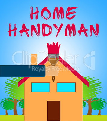 Home Handyman Shows House Repairman 3d Illustration