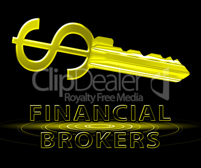 Financial Brokers Means Agent Investing 3d Illustration