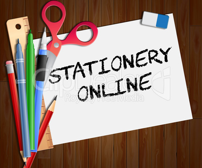 Stationery Online Paper Shows Web Supplies 3d Illustration
