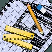 Technical Drawing Showing Design Equipment 3d Illustration