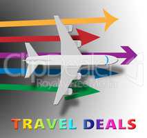 Travel Deals Indicating Discount Tours 3d Illustration