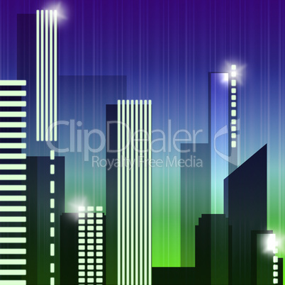 Skyscraper Buildings Means Building Cityscape 3d Illustration