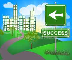 Success Sign Representing Triumphant Victory 3d Illustration