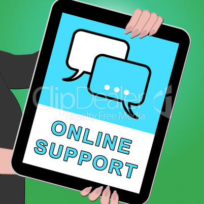 Online Support Tablet Showing Assistance 3d Illustration