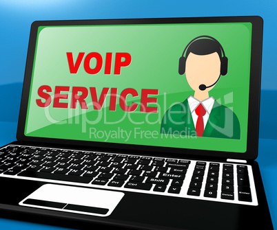 Voip Service Shows Internet Help 3d Illustration