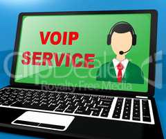 Voip Service Shows Internet Help 3d Illustration