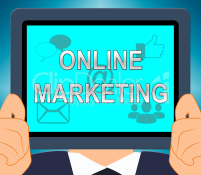 Online Marketing Showing Market Promotions 3d Illustration