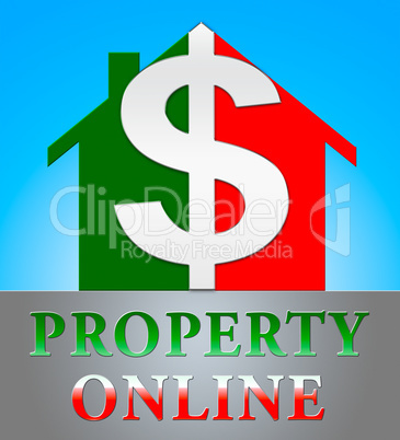 Property Online Indicating Real Estate 3d Illustration