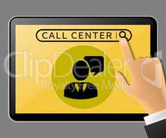 Call Center Tablet Representing Customer service 3d ILlustration