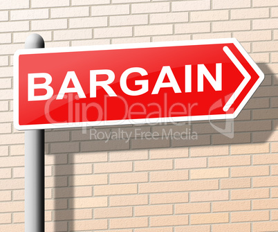 Bargain Sign Means Special Offer 3d Illustration