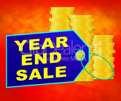 Year End Sale Representing Retail Clearance 3d Illustration