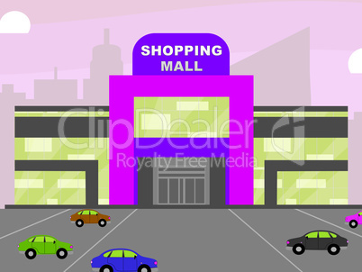 Shopping Mall Describes Retail Shopping 3d Illustration