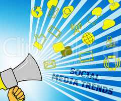 Social Media Trends Shows Emarketing Commerce 3d Illustration