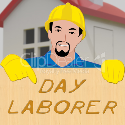 Day Laborer Showing Construction Work 3d Illustration